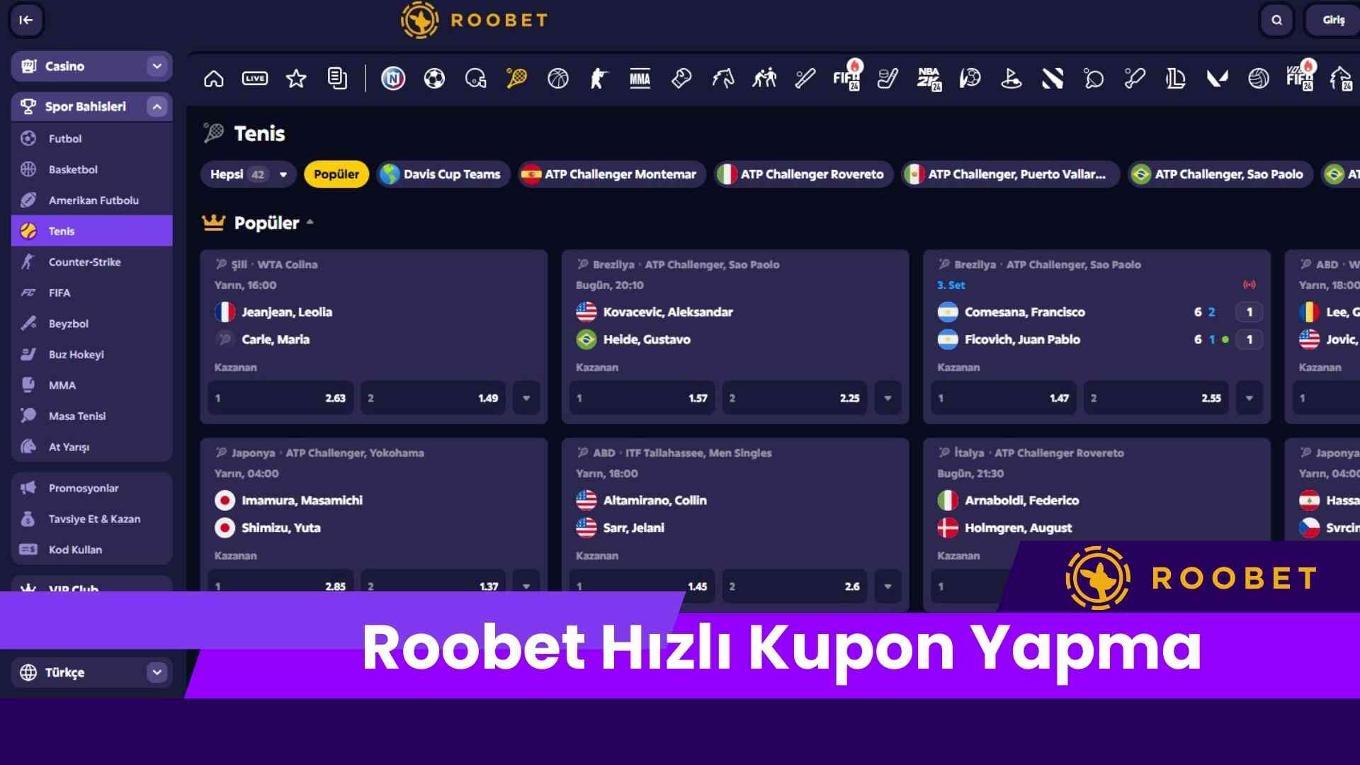 Roobet Hızlı Kupon Yapma