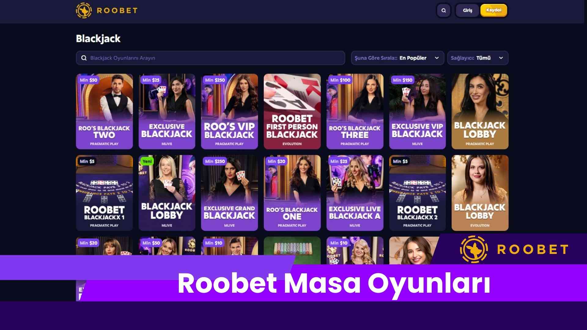 Roobet Masa Oyunları
